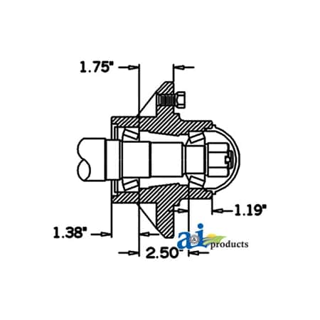 A & I Products Hub & Spindle Assy. (6 Bolt) 20" x6" x5" A-HS491066
